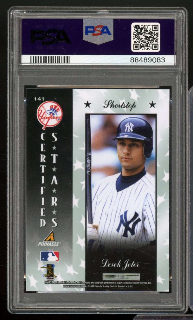 Derek Jeter Card 1997 Pinnacle Certified #141 PSA 9 Image 2