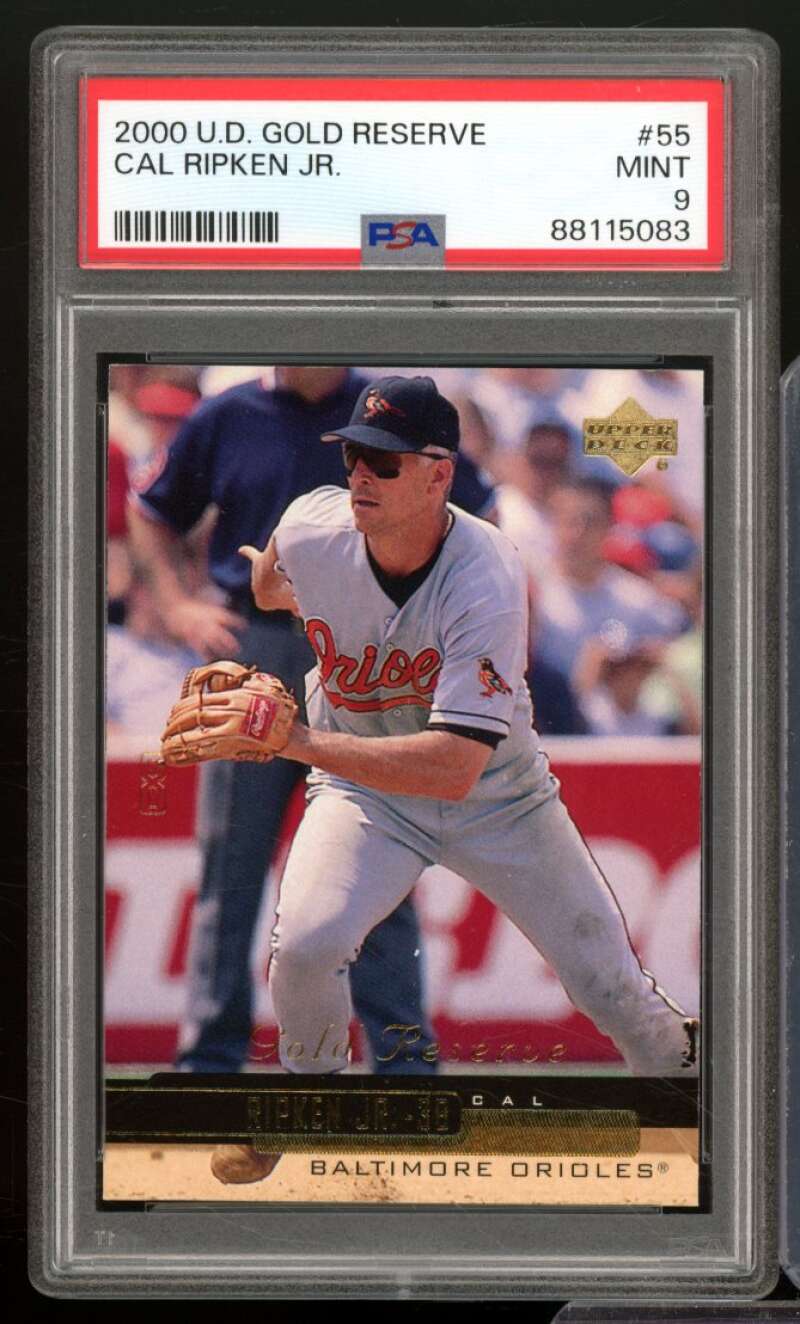 Cal Ripken Jr. Card 2000 U.D. Gold Reserve #55 PSA 9 Image 1