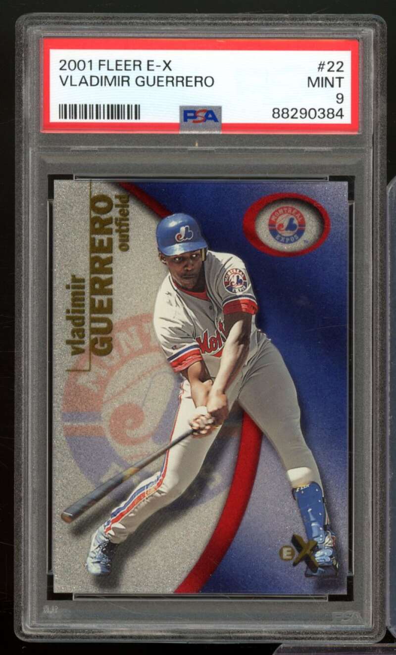 Vladimir Guerrero Card 2001 Fleer E-X #22 PSA 9 Image 1