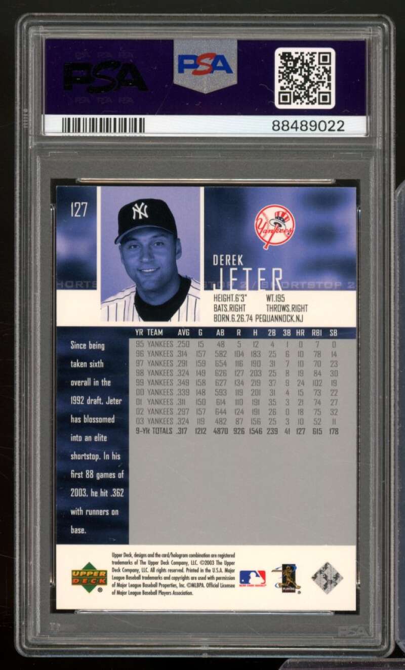 Derek Jeter Card 2004 Upper Deck #127 PSA 8 Image 2