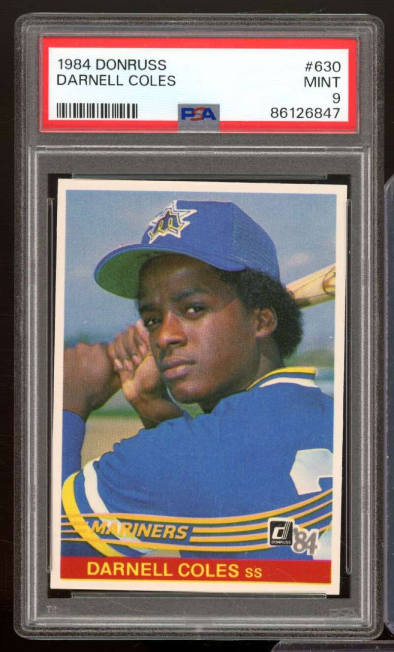 Darnell Coles Rookie Card 1984 Donruss #630 PSA 9 Image 1