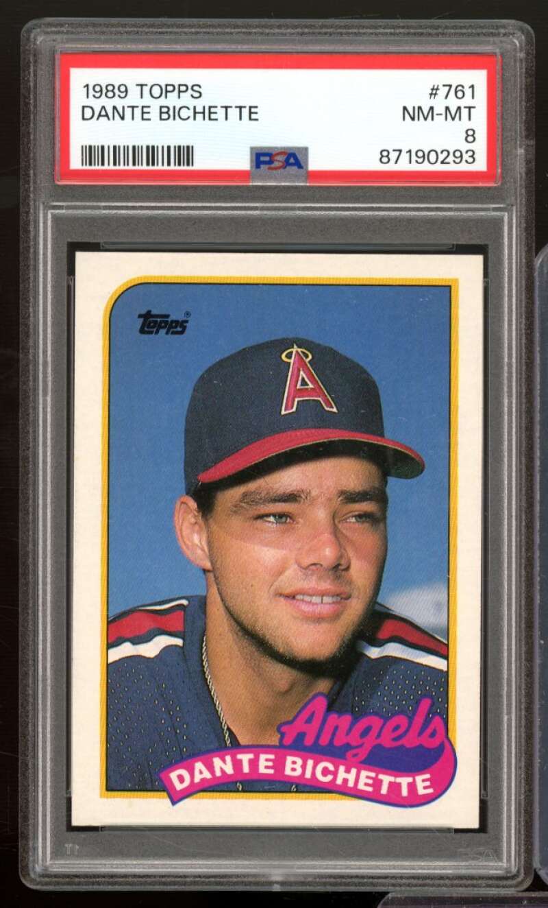 Dante Bichette Rookie Card 1989 Topps #761 PSA 8 Image 1