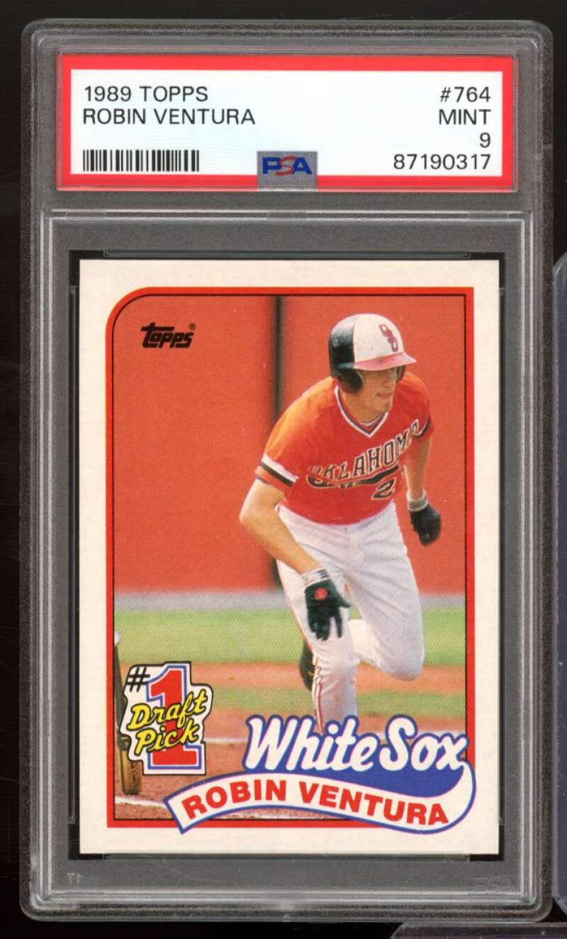 Robin Ventura Rookie Card 1989 Topps #764 PSA 9 Image 1