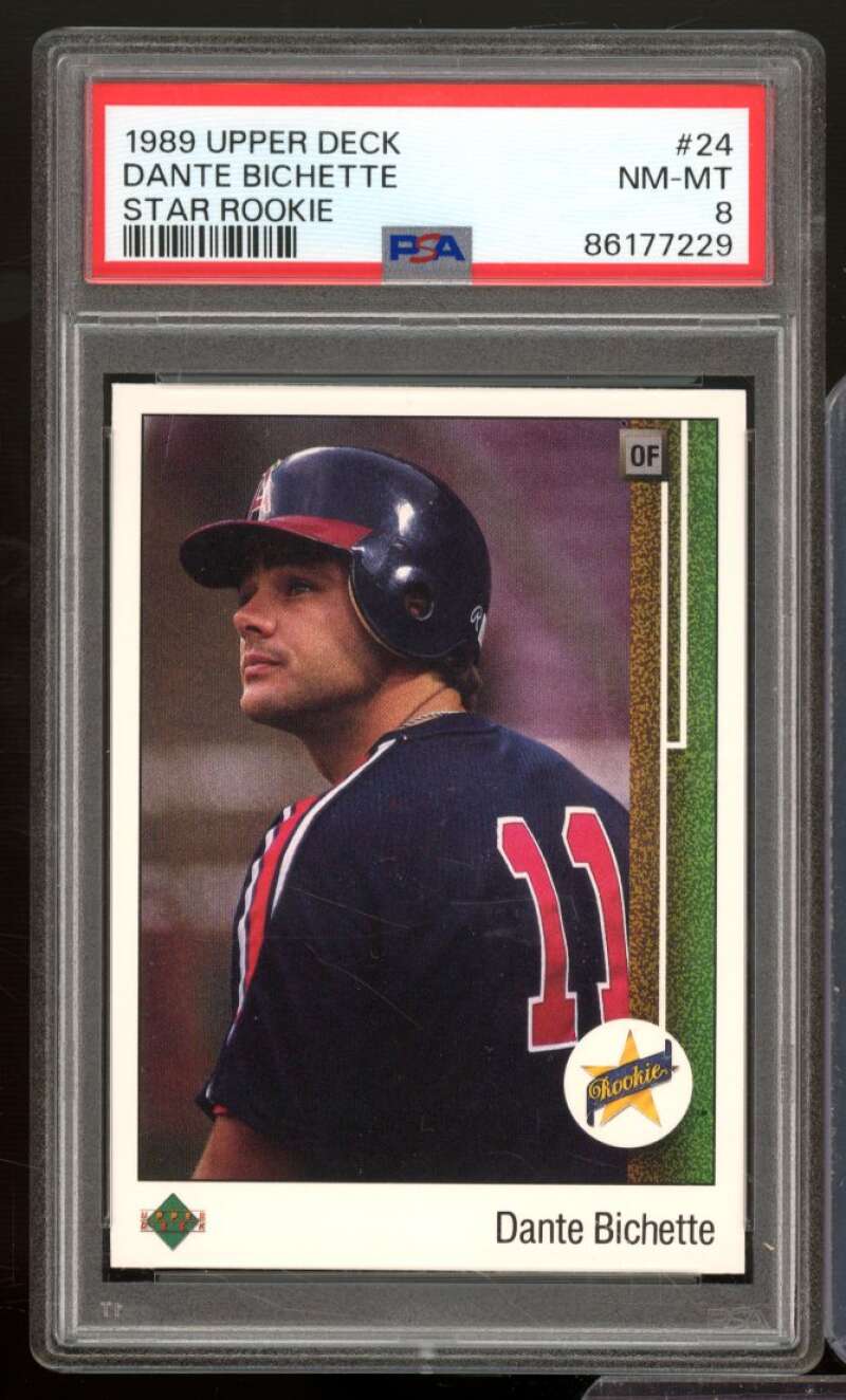 Dante Bichette Rookie Card 1989 Upper Deck #24 PSA 8 Image 1