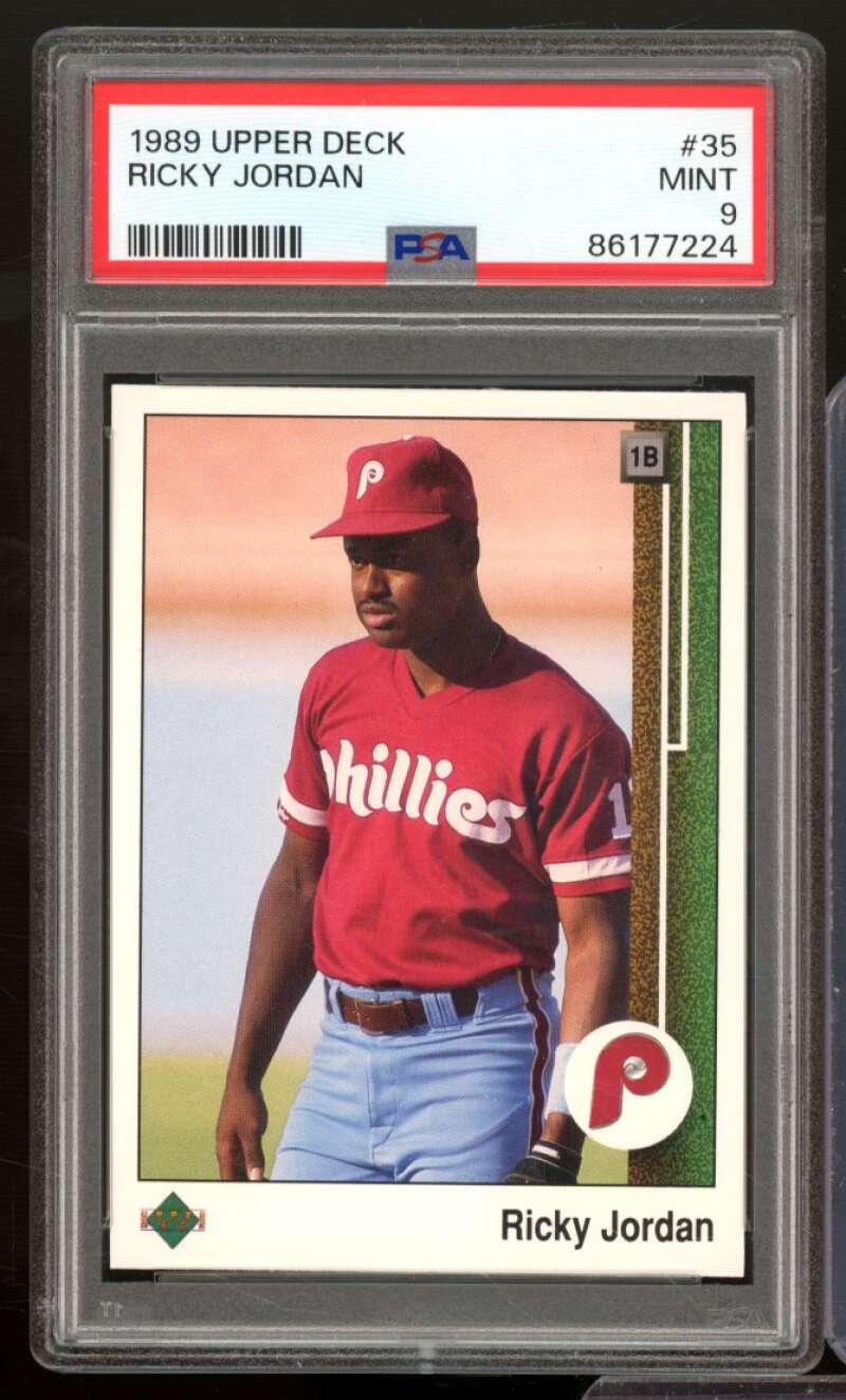 Ricky Jordan Rookie Card 1989 Upper Deck #35 PSA 9 Image 1