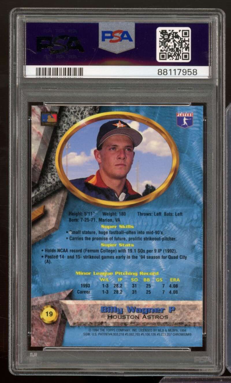 Billy Wagner Card 1994 Bowman's Best #19 PSA 8 Image 2