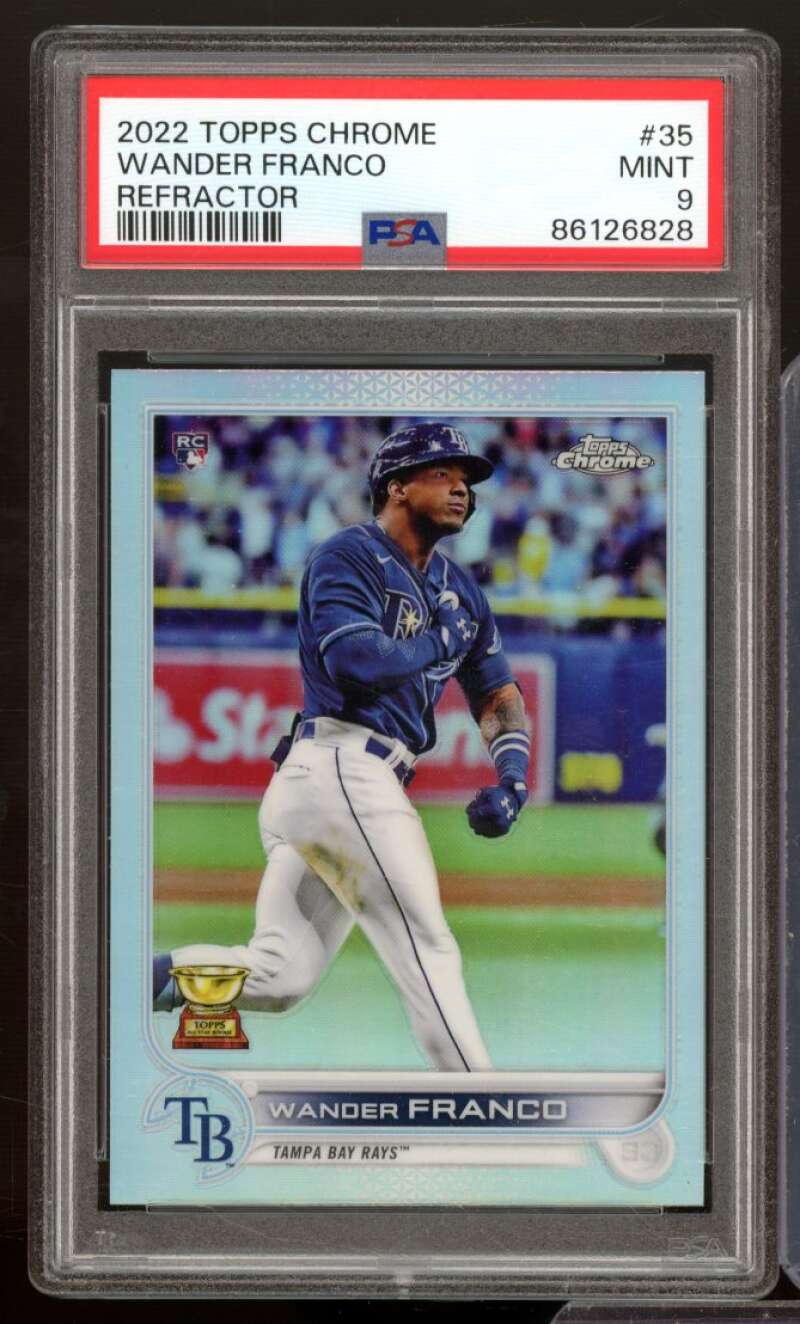 Wander Franco Rookie Card 2022 Topps Chrome Refractor #35 PSA 9 Image 1