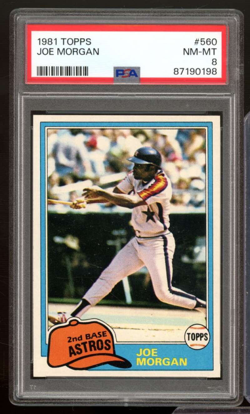 Joe Morgan Card 1981 Topps #560 PSA 8 Image 1