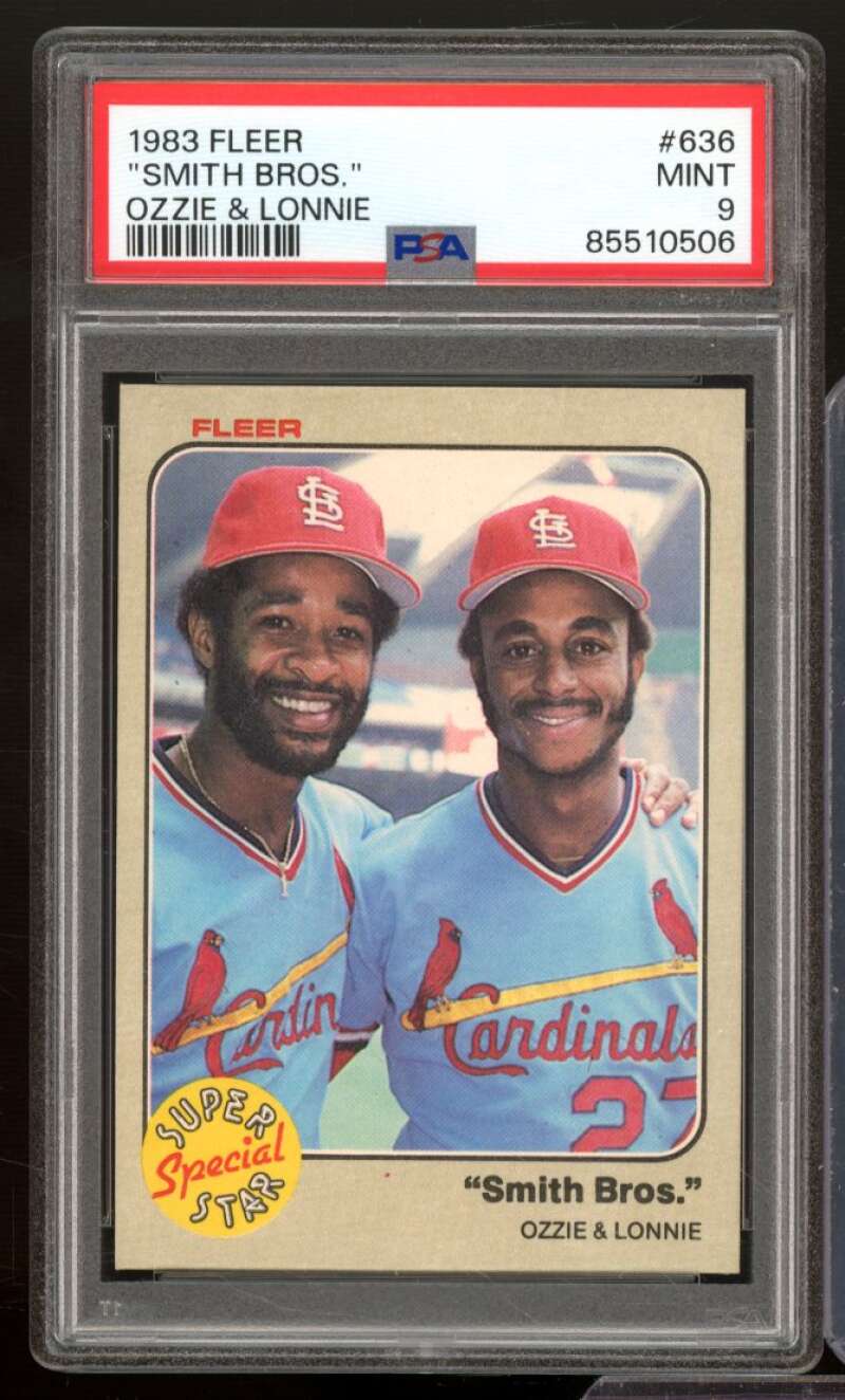 Ozzie &amp; Lonnie Smith Card 1983 Fleer #636 PSA 9 Image 1