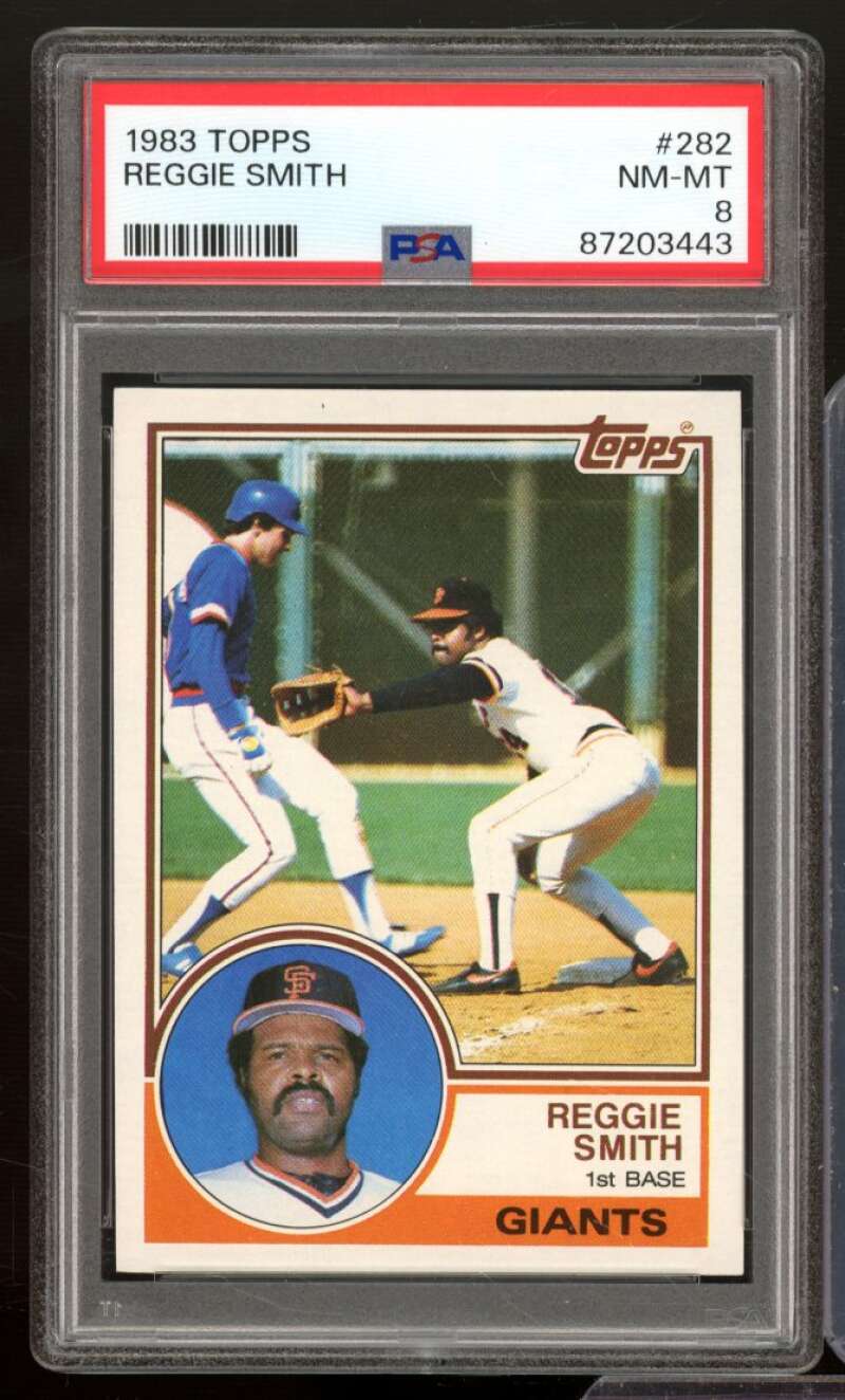 Reggie Smith Card w/Ryne Sandberg 1983 Topps #282 PSA 8 Image 1