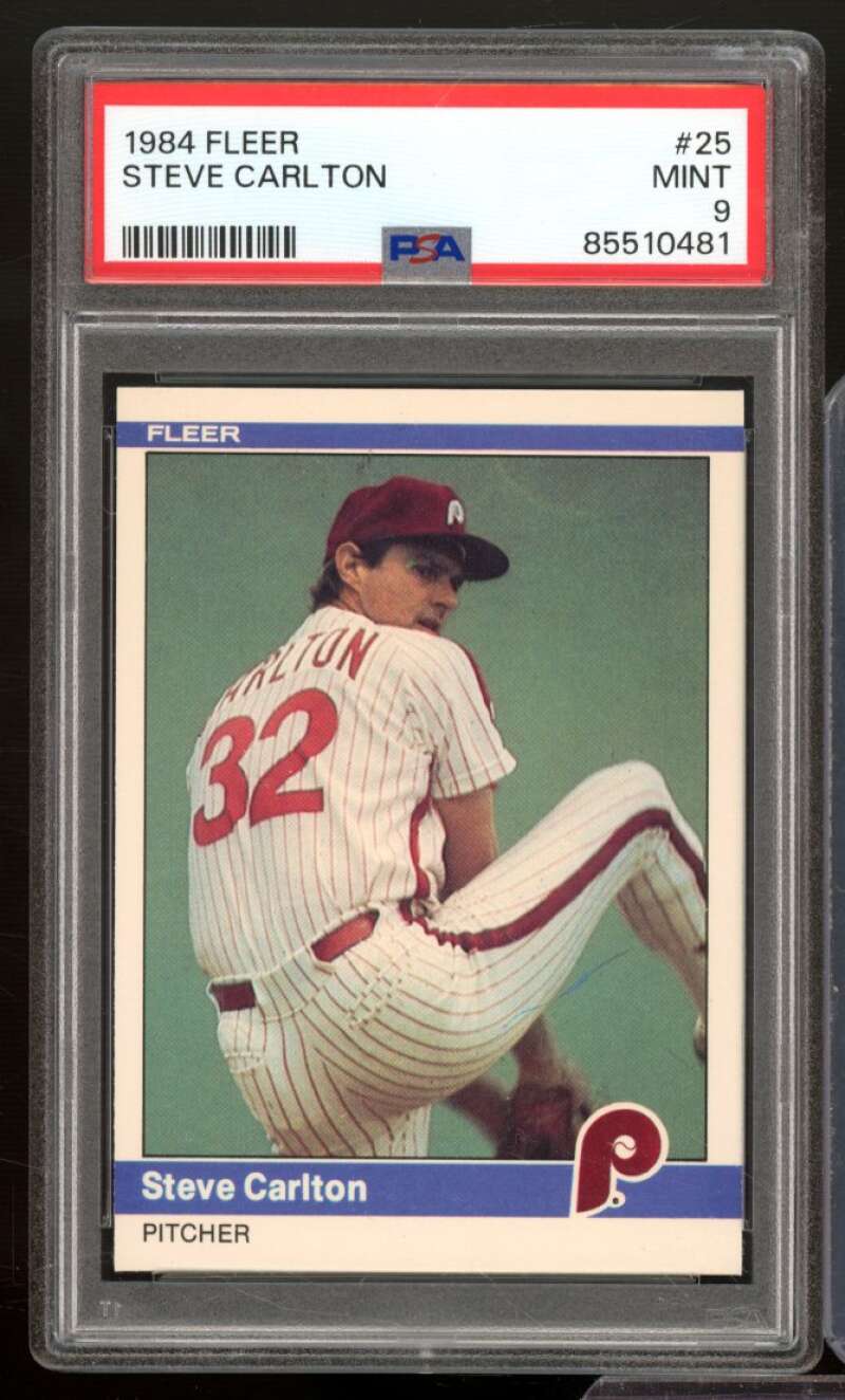 Steve Carlton Card 1984 Fleer #25 PSA 9 Image 1