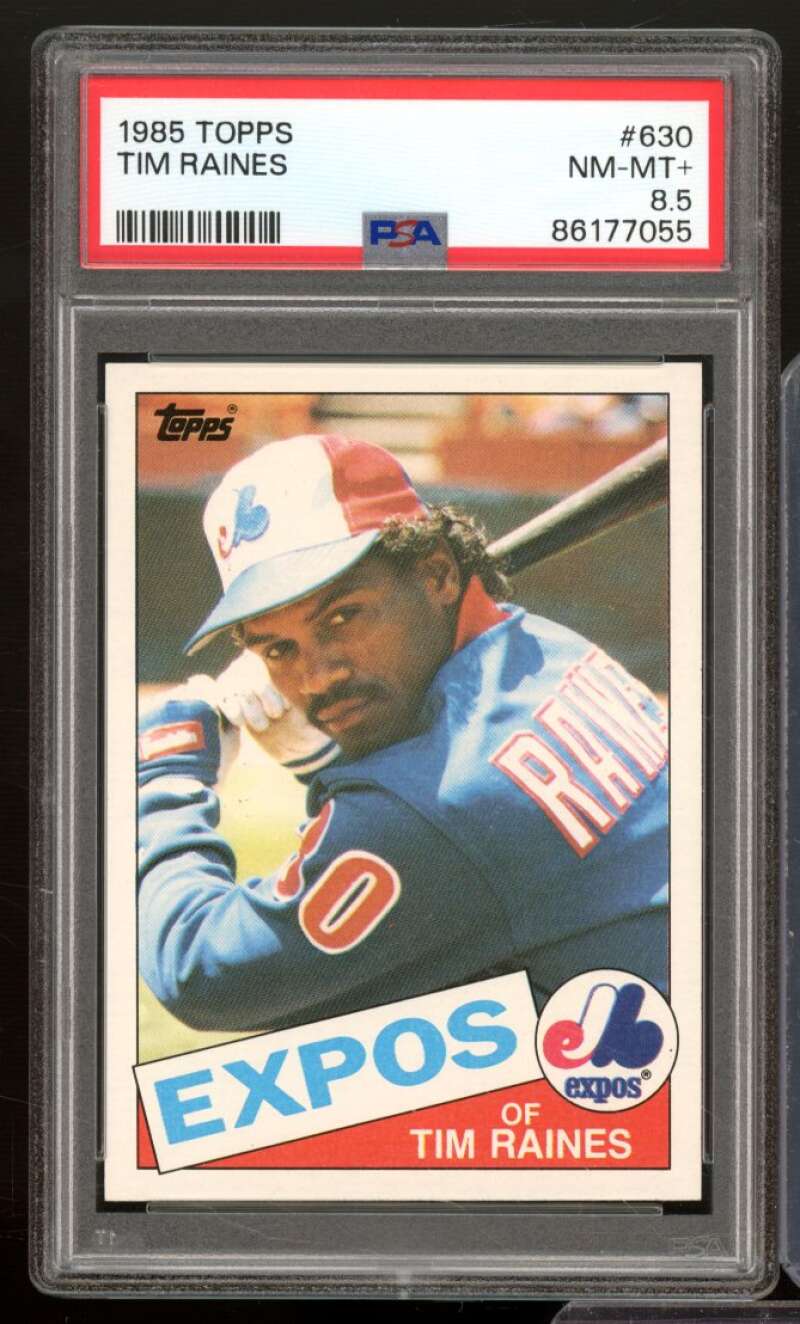 Tim Raines Card 1985 Topps #630 PSA 8.5 Image 1