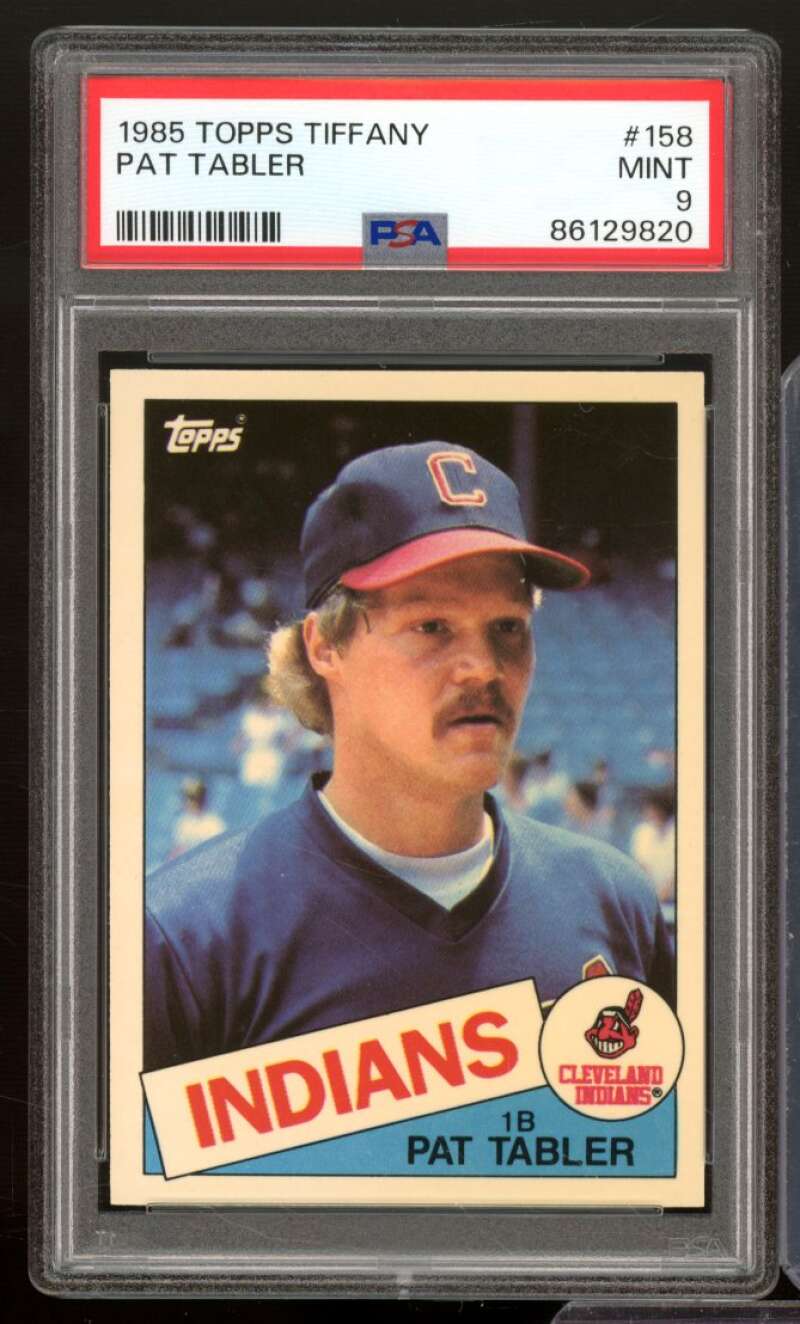 Pat Tabler Card 1985 Topps Tiffany #158 PSA 9 Image 1