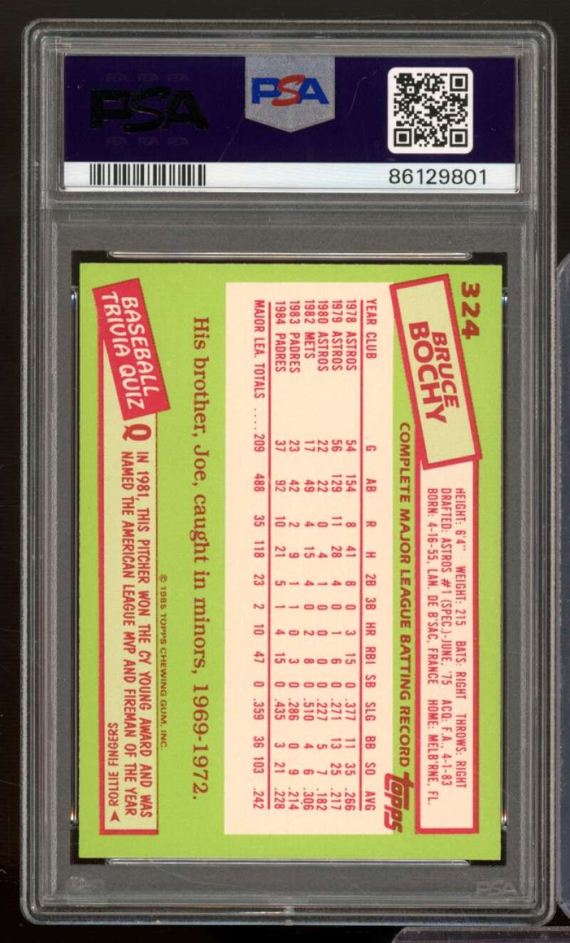 Bruce Bochy Card 1985 Topps Tiffany #324 PSA 9 Image 2