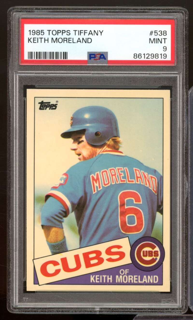 Keith Moreland Card 1985 Topps Tiffany #538 PSA 9 Image 1