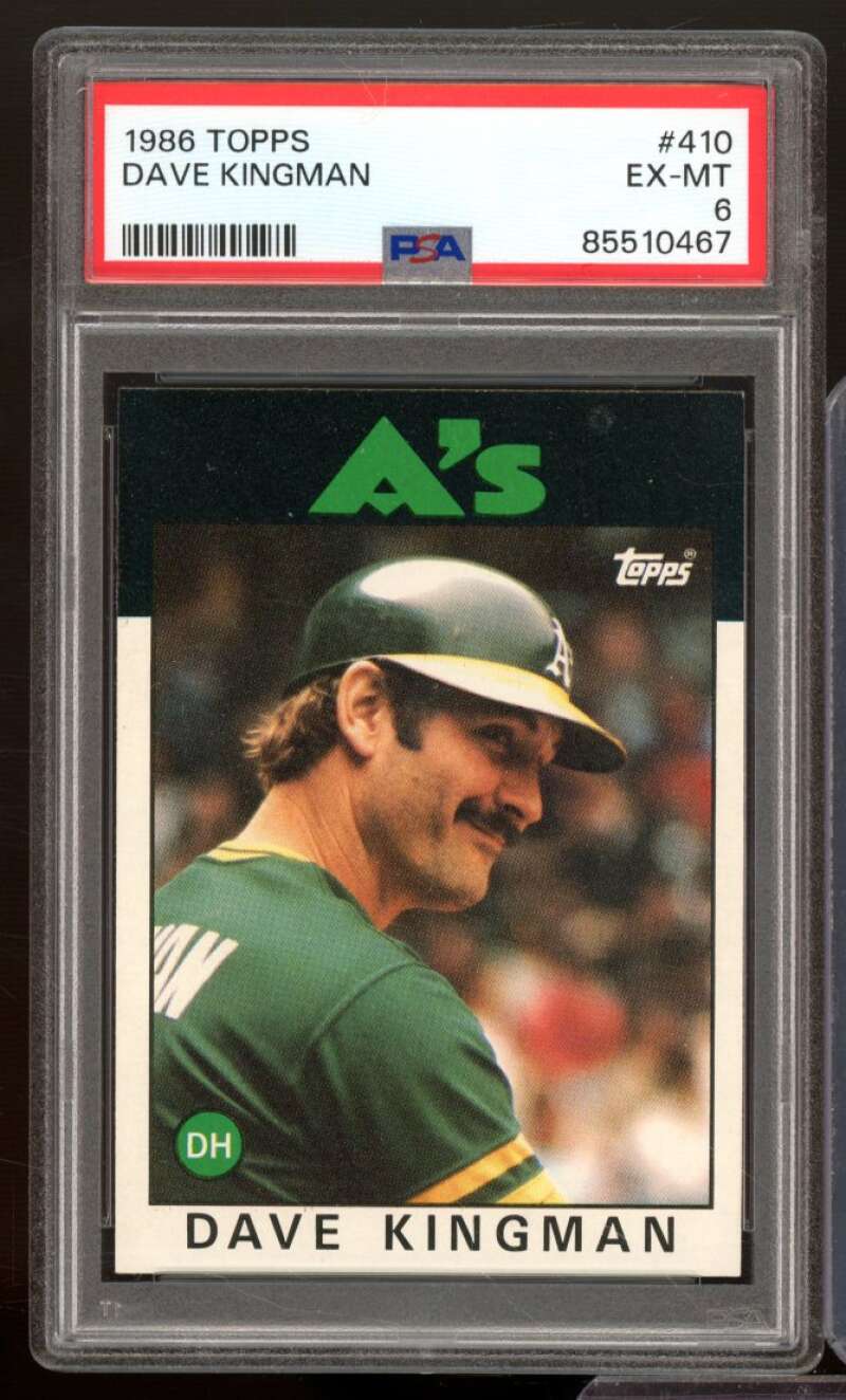 Dave Kingman Card 1986 Topps #410 PSA 6 Image 1