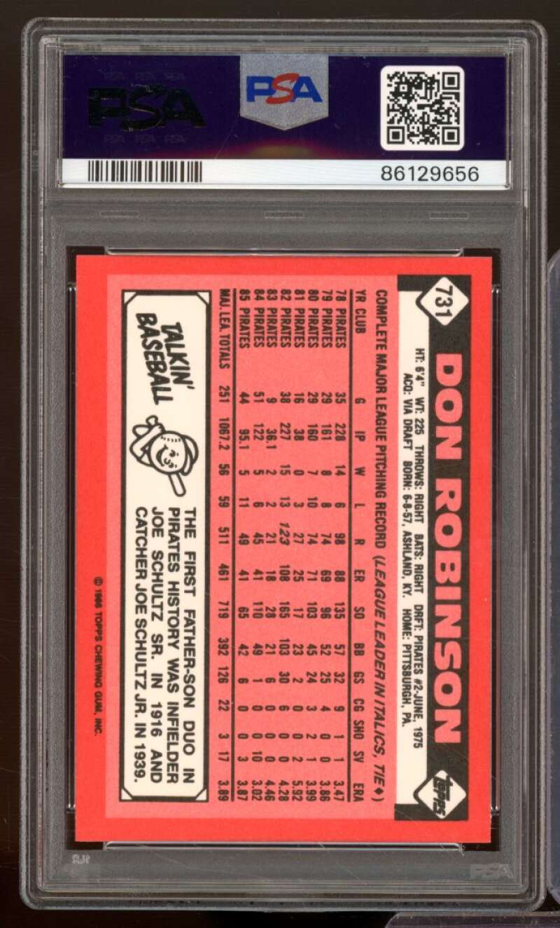 Don Robinson Card 1986 Topps Tiffany #731 PSA 8 Image 2