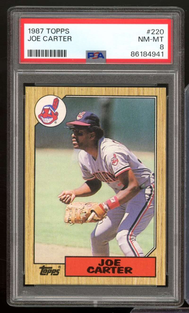 Joe Carter Rookie Card 1987 Topps #220 PSA 8 Image 1