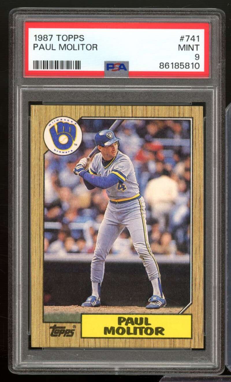 Paul Molitor Card 1987 Topps #741 PSA 9 Image 1