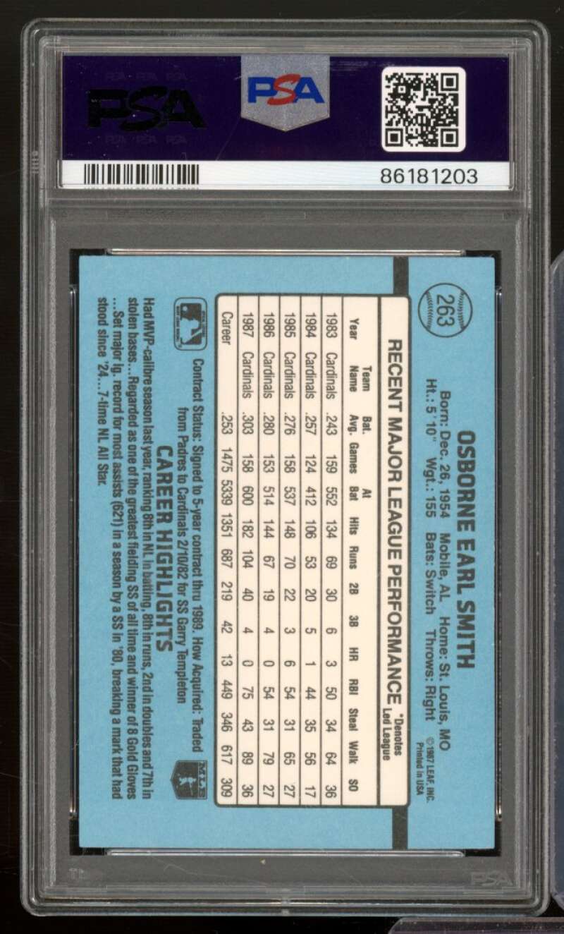 Ozzie Smith Card 1988 Donruss #263 PSA 9 Image 2