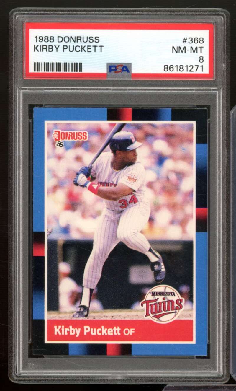 Kirby Puckett Card 1988 Donruss #368 PSA 8 Image 1