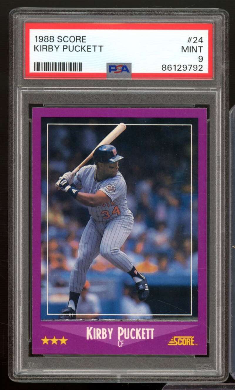 Kirby Puckett Card 1988 Score #24 PSA 9 Image 1