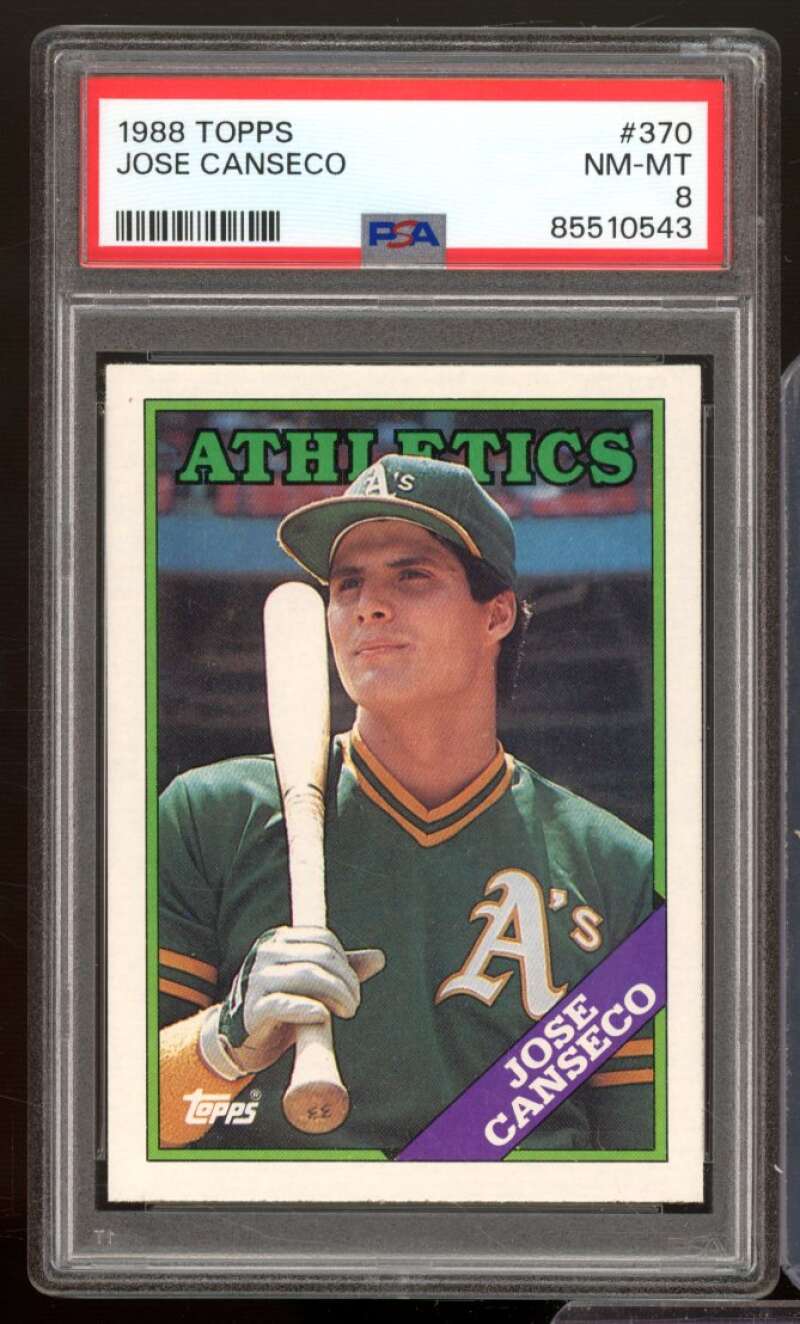 Jose Canseco Card 1988 Topps #370 PSA 8 Image 1