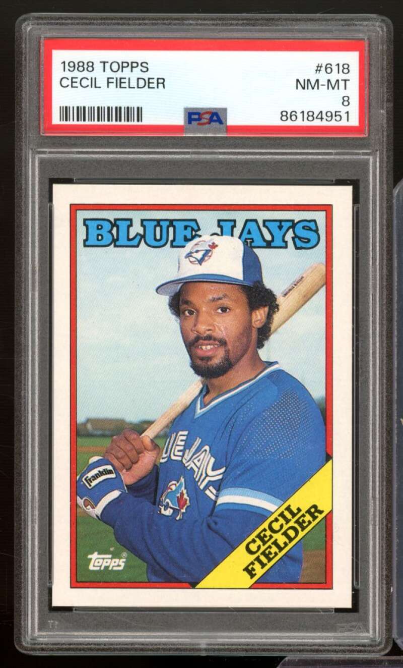 Cecil Fielder Card 1988 Topps #618 PSA 8 Image 1