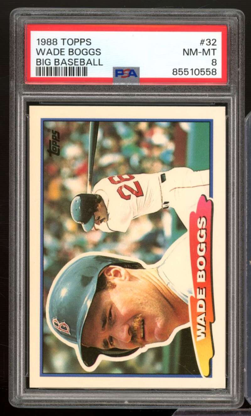 Wade Boggs Card 1988 Topps #32 PSA 8 Image 1