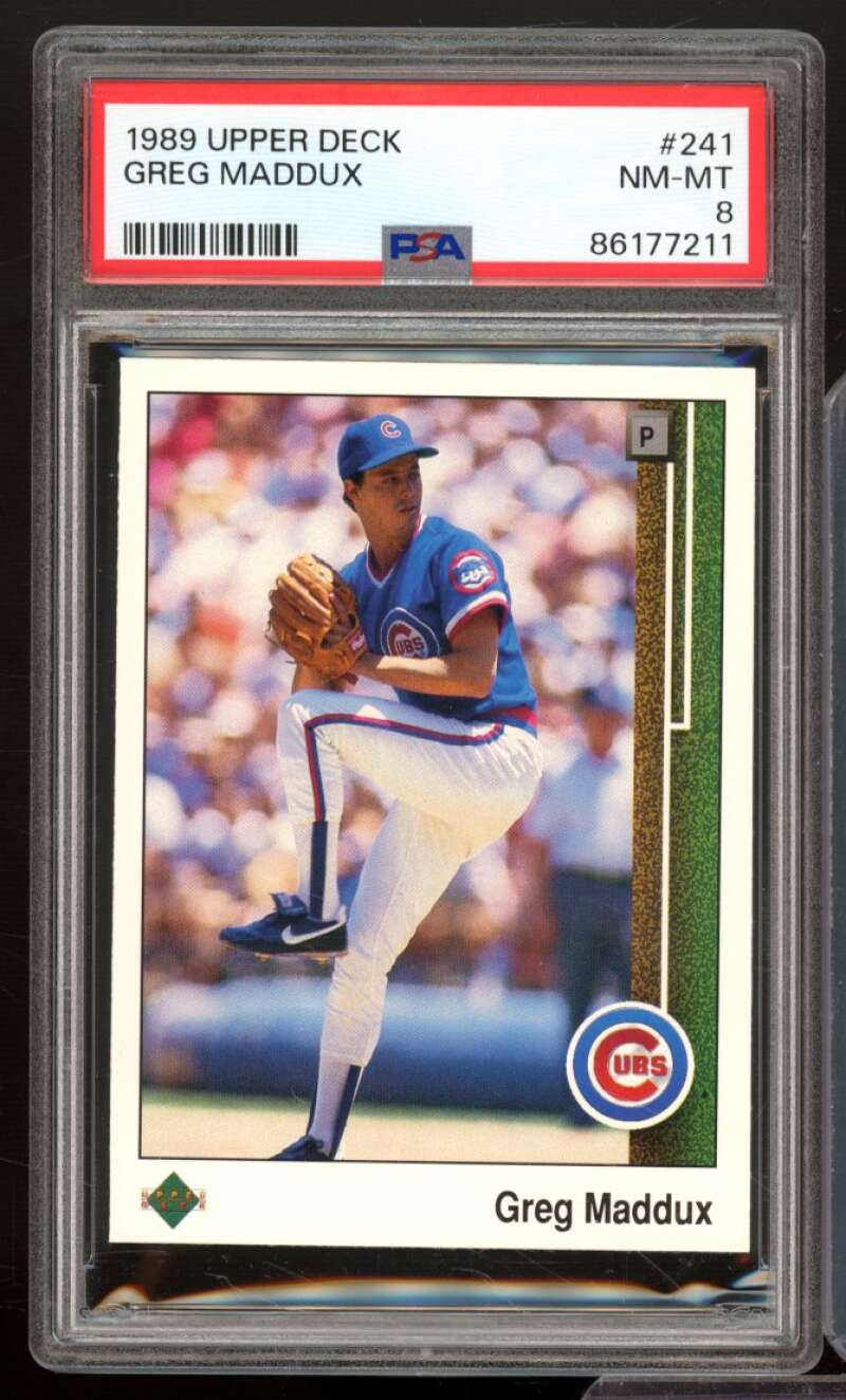 Greg Maddux Card 1989 Upper Deck #241 PSA 8 Image 1