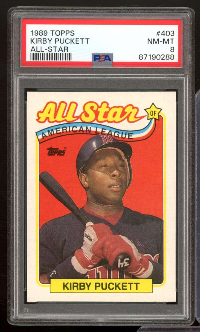 Kirby Puckett Card 1989 Topps #403 PSA 8 Image 1