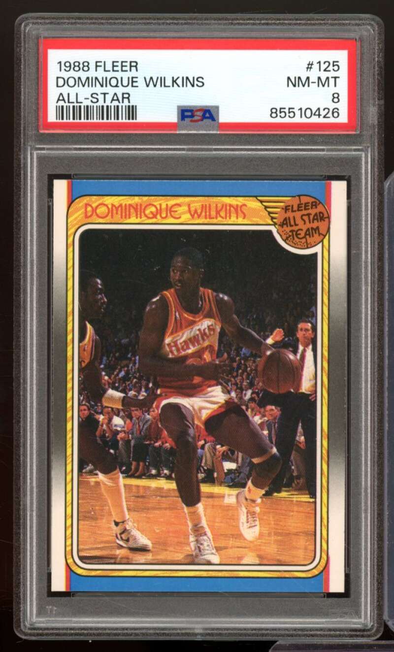 Dominique Wilkins Card 1988-89 Fleer All-Star #125 PSA 8 Image 1