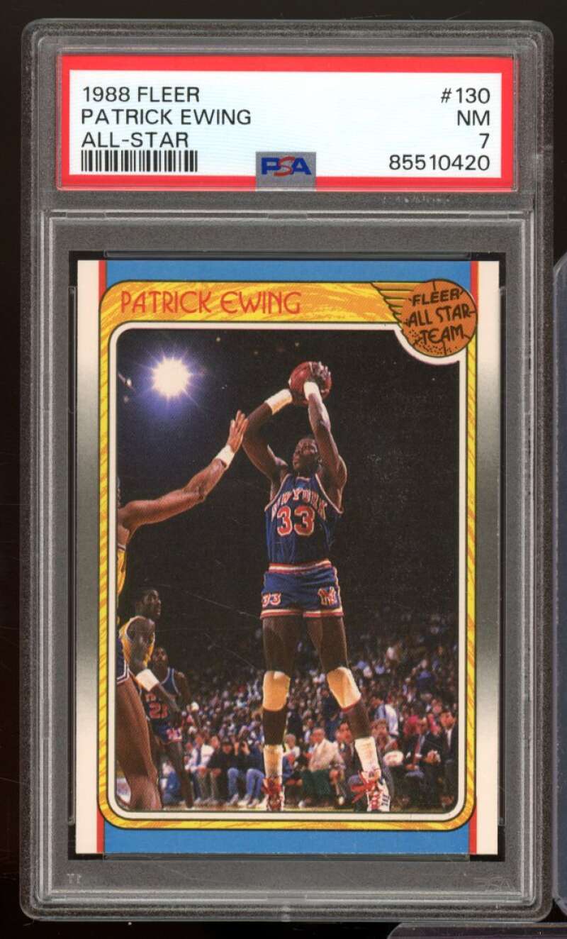 Patrick Ewing Card 1988-89 Fleer All-Star #130 PSA 7 Image 1