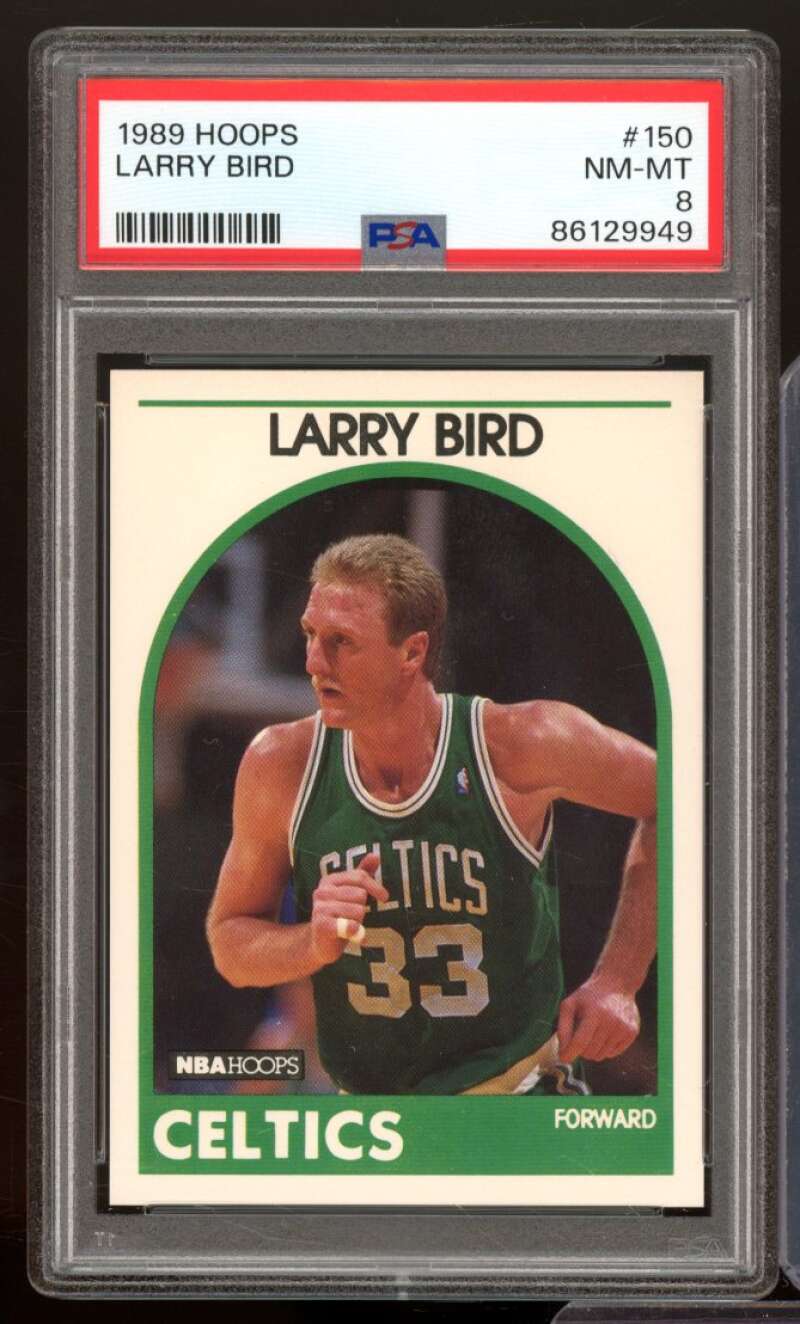 Larry Bird Card 1989-90 Hoops #150 PSA 8 Image 1