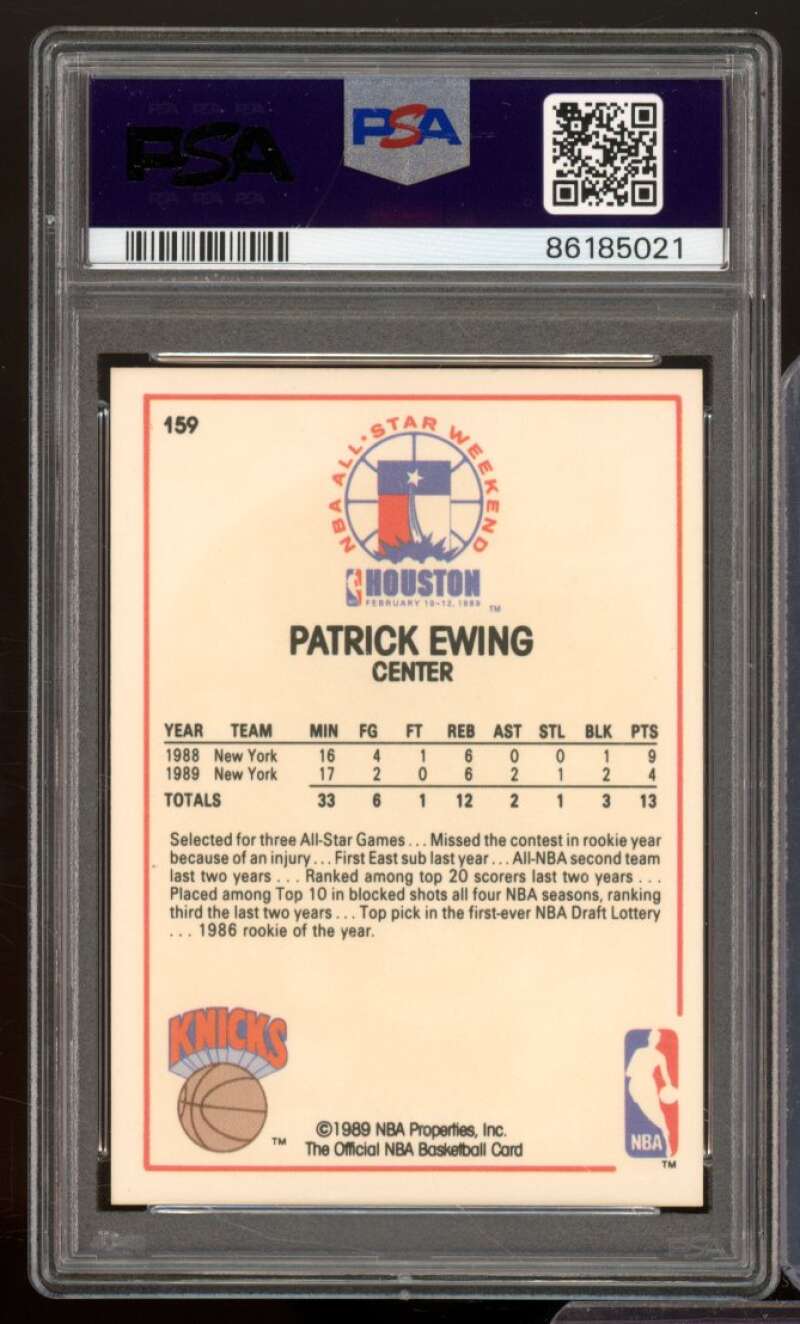 Patrick Ewing Card 1989-90 Hoops All-Star #159 PSA 9 Image 2