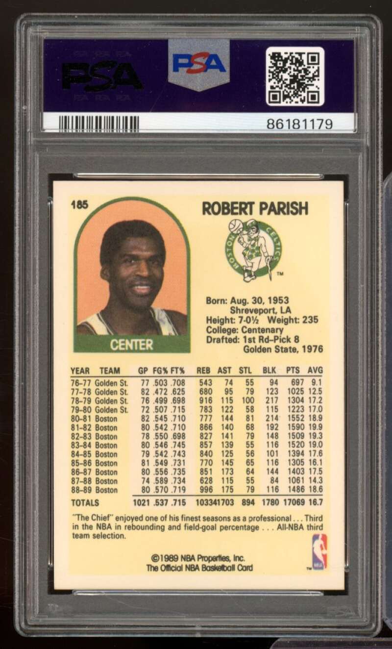 Robert Parish Card 1989-90 Hoops #185 PSA 8.5 Image 2