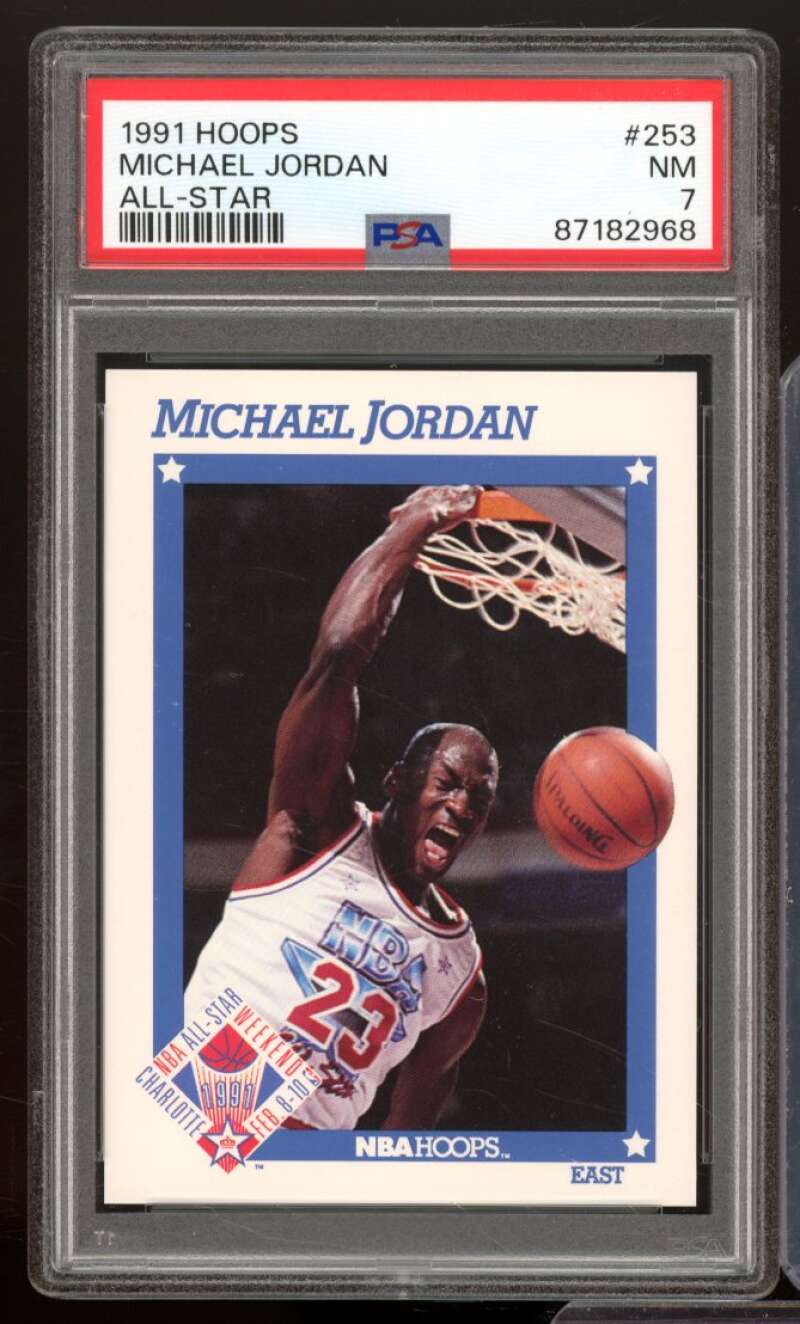 Michael Jordan Card 1991-92 Hoops All-Star #253 PSA 7 Image 1