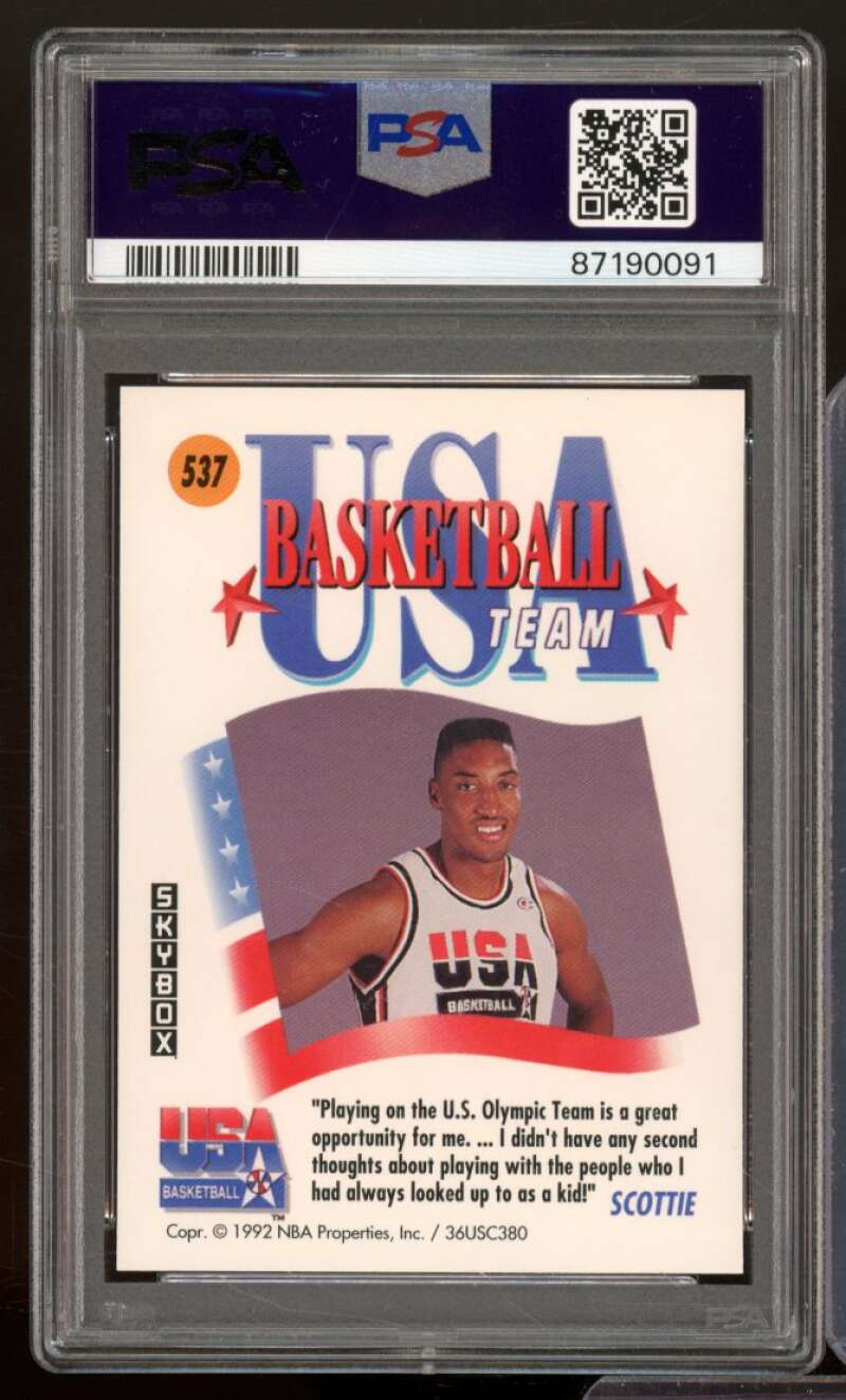 Scottie Pippen Card 1991-92 SkyBox #537 PSA 6 Image 2