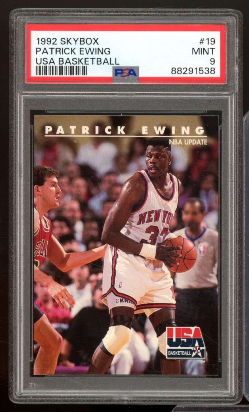 Patrick Ewing Card 1992-93 SkyBox USA #19 PSA 9 Image 1