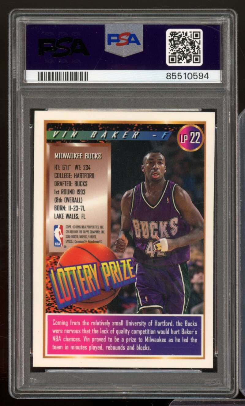 Vin Baker Card 1994-95 Finest #LP22 PSA 8 Image 2