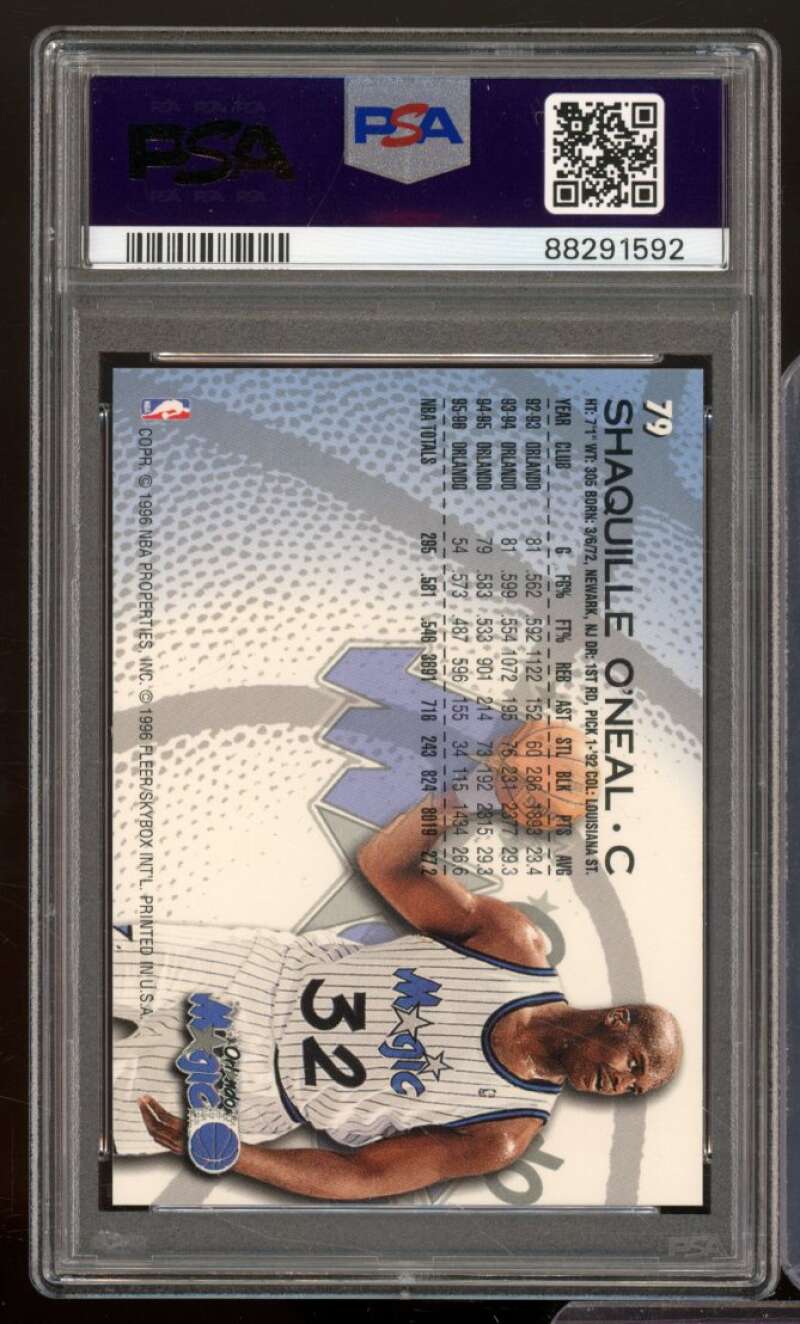 Shaquille O'Neal Card 1996-97 Fleer #79 PSA 8 Image 2