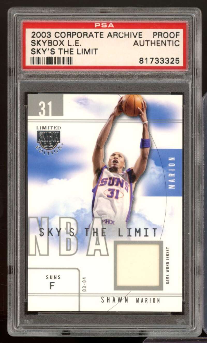 Shawn Marion Card 2003-04 Corportate Archive Sky's The Limit #sl-sm PSA proof Image 1