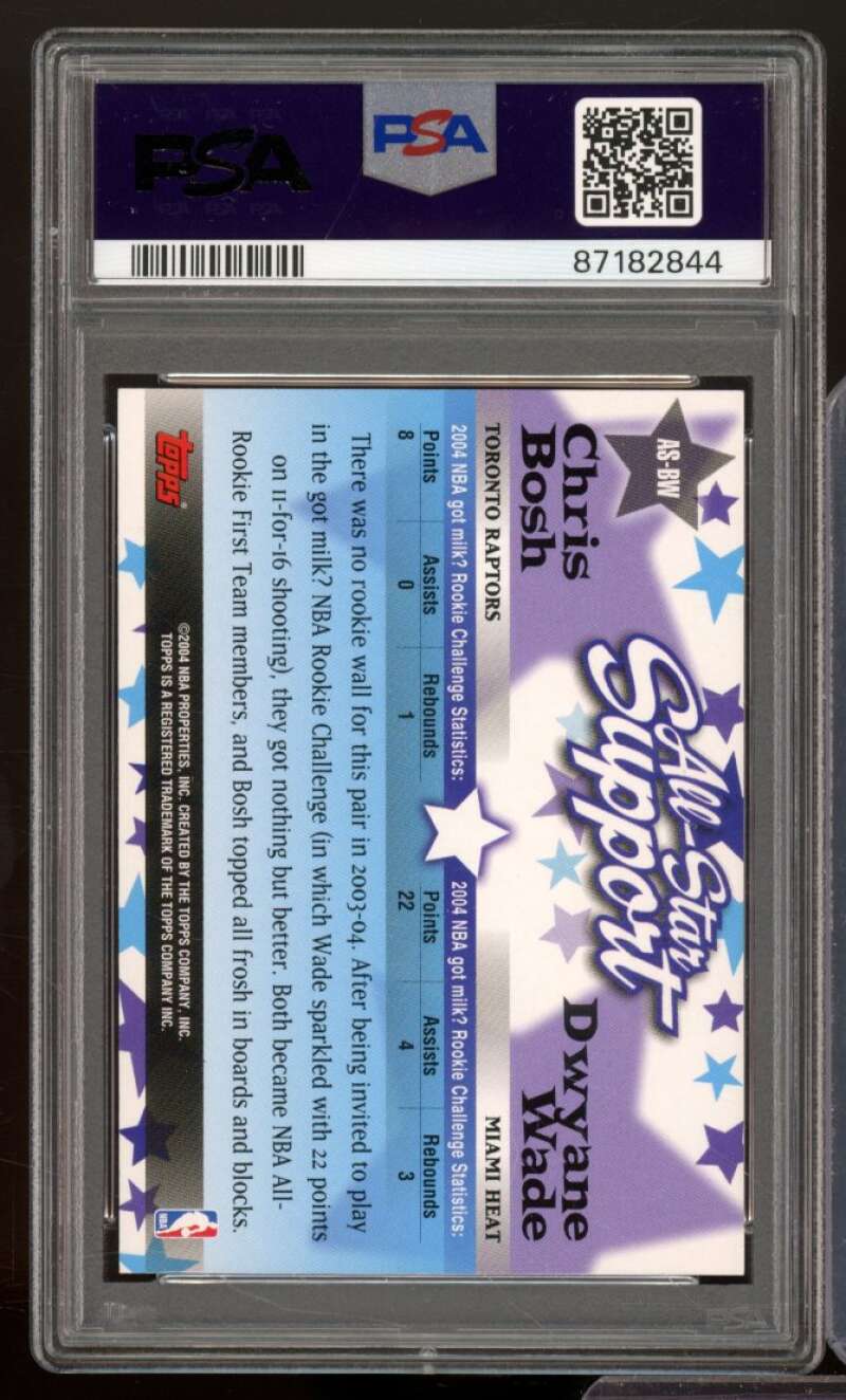 Chris Bosh/Dwyane Wade Card 2004-05 Topps All-Star Support #ASBW PSA 8 Image 2