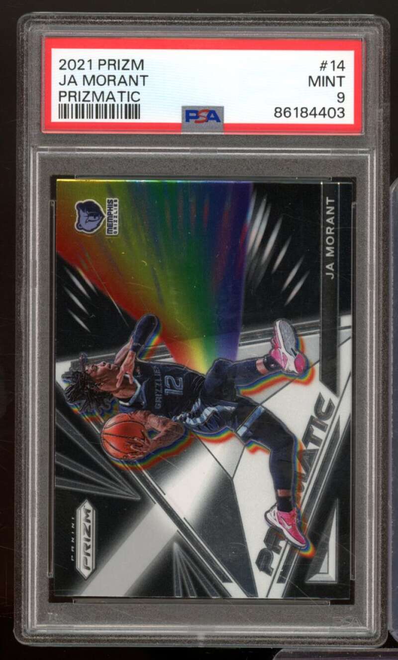 Ja Morant Card 2021-22 Panini Prizm Prizmatic #14 PSA 9 Image 1