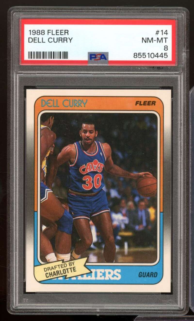 Dell Curry Rookie Card 1988-89 Fleer #14 PSA 8 Image 1