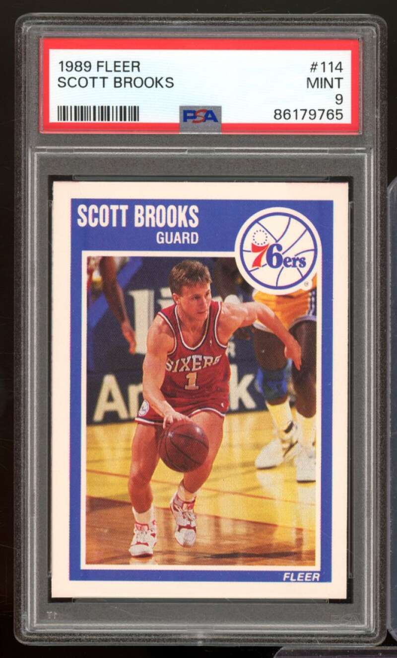 Scott Brooks Rookie card 1989-90 Fleer #114 PSA 9 Image 1