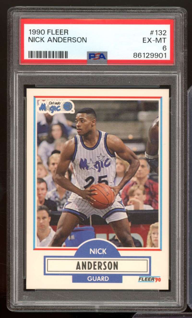 Nick Anderson Rookie Card 1990-91 Fleer #132 PSA 6 Image 1