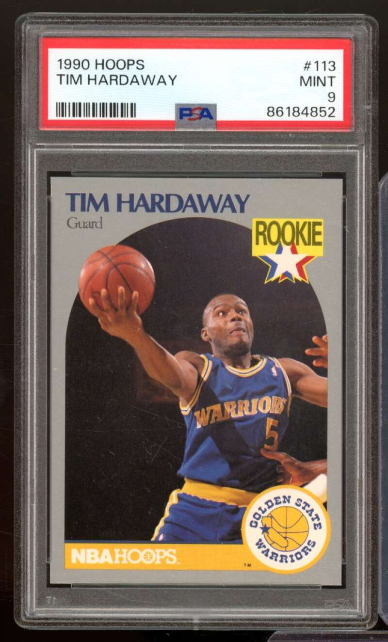 Tim Hardaway Rookie Card 1990-91 Hoops #113 PSA 9 Image 1