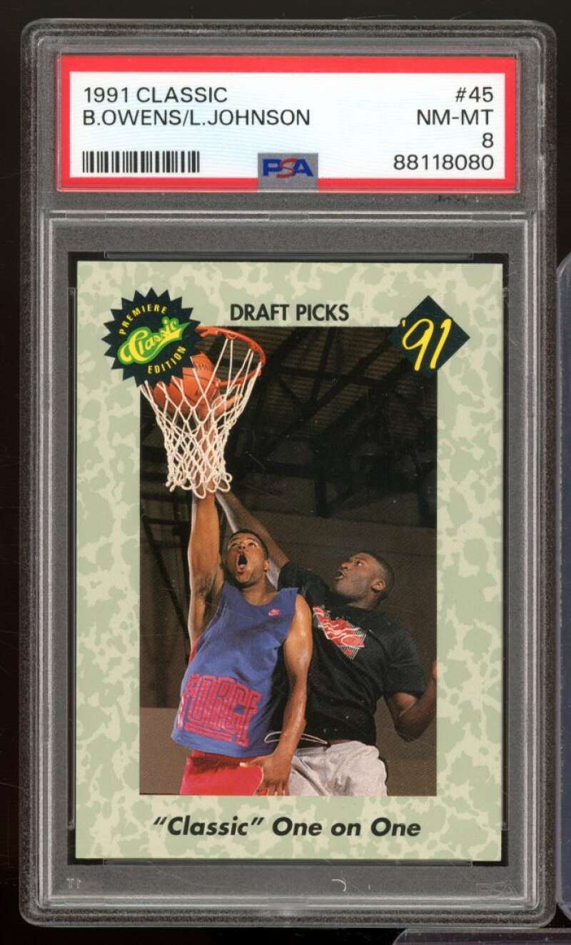 B.Owens/L.Johnson Rookie Card 1991 Classic #45 PSA 8 Image 1