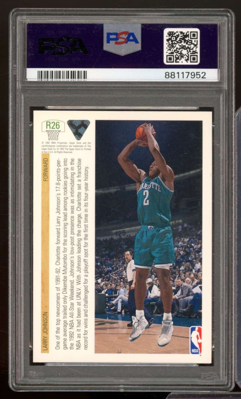 Larry Johnson Rookie Card 1991-92 Upper Deck #R26 PSA 9 Image 2